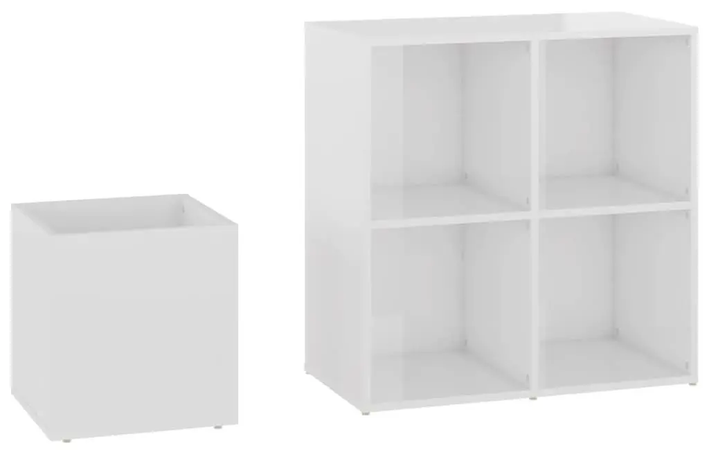 Etajera pentru incaltaminte VidaXL 808257 (White/White Gloss)