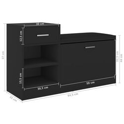 Tumba pentru incaltaminte VidaXL 326742 (Black) Thumb