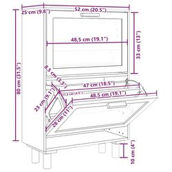 Tumba pentru incaltaminte VidaXL 345647 (Brown) Thumb