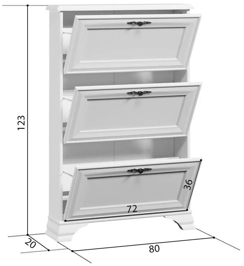 Tumba pentru incaltaminte Gerbor Kentuki SFB3B (Alpine White)