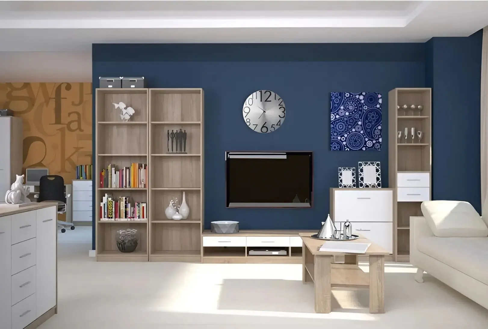 Tumba pentru incaltaminte Yasen Nepo SFB2K (Sonoma Oak/Nymphea Alba)