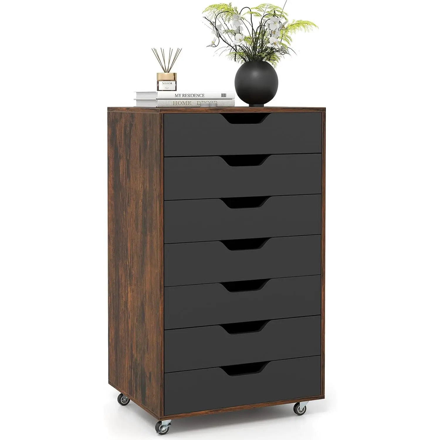 Комод выкатной Costway JV13198CF (Brown/Black) - 3