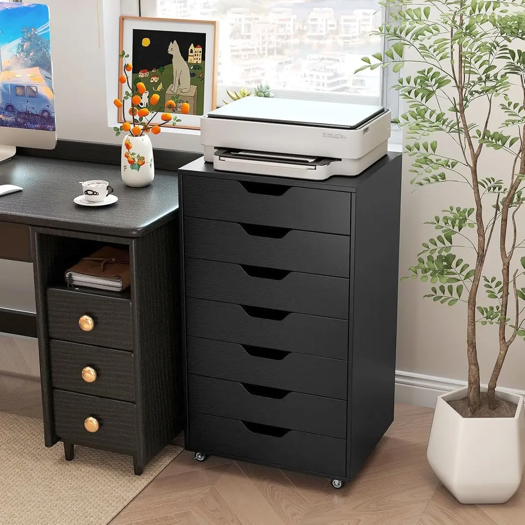 Комод выкатной Costway JV13198DK (Black)