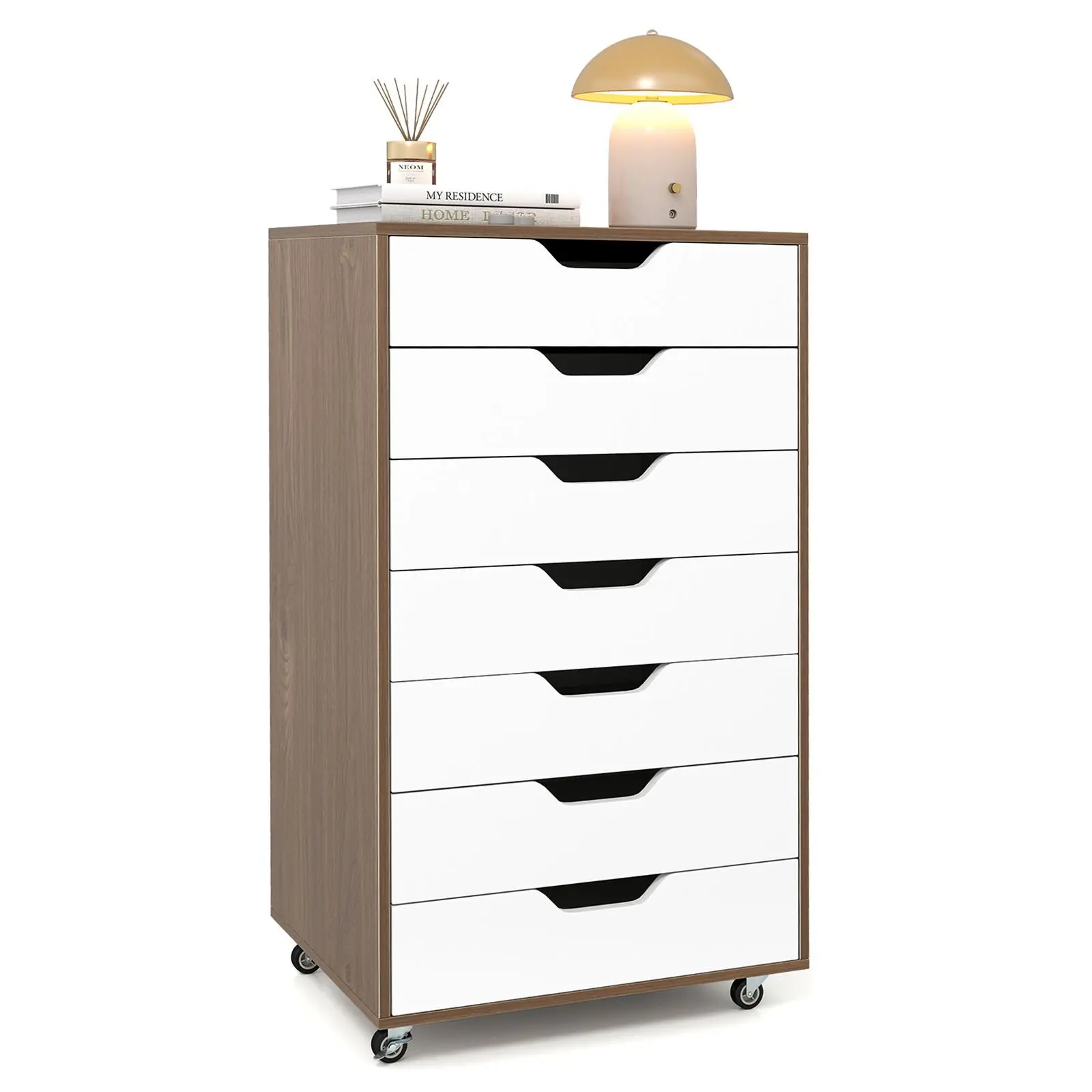Комод выкатной Costway JV13198NA (Natural/White) - 3
