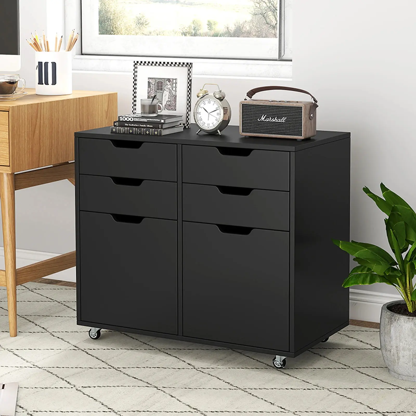 Тумба выкатная Costway JV12025DK (Black) - 4