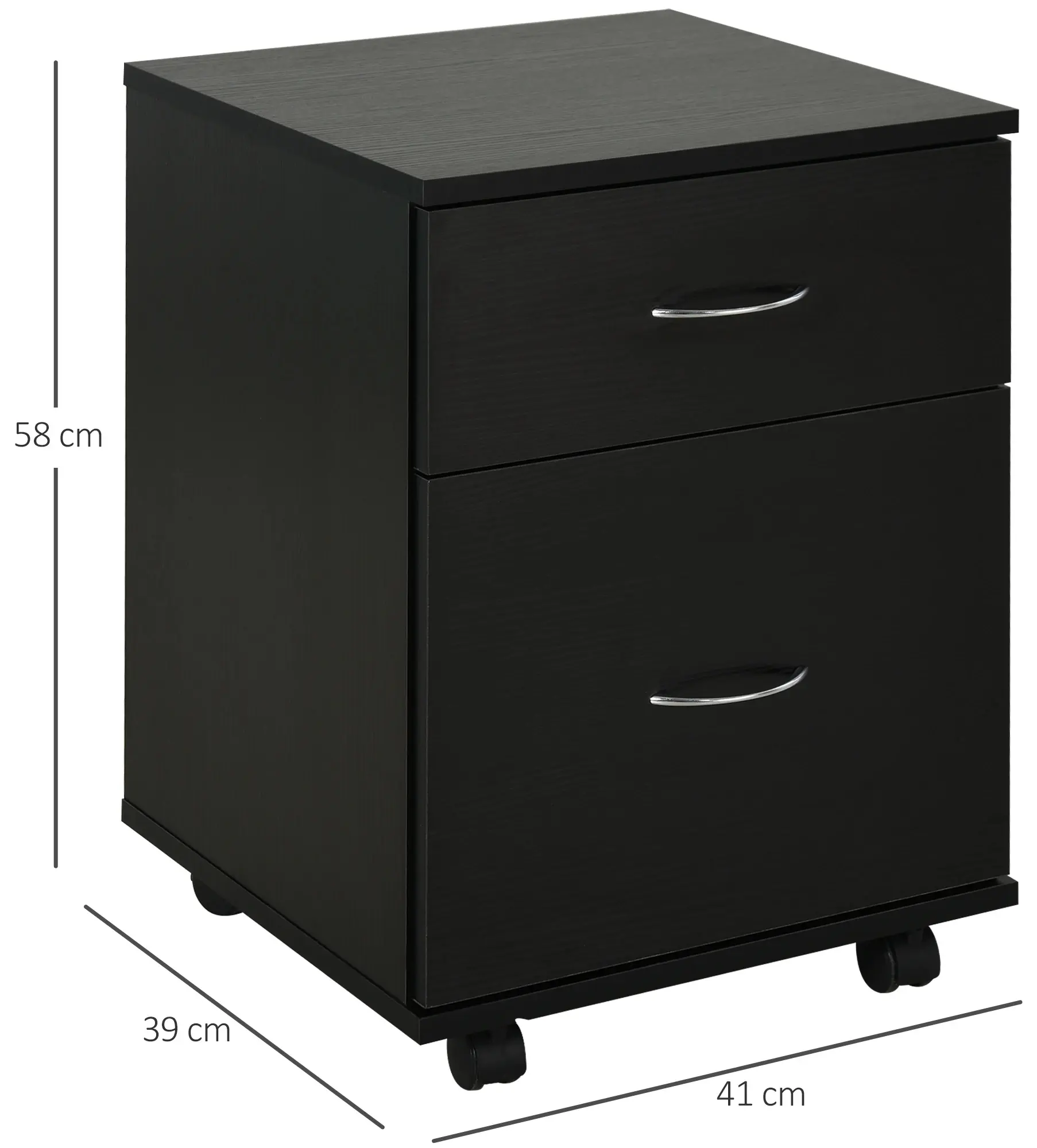 Comoda pe rotile Homcom 836-038BK (Black) - 8