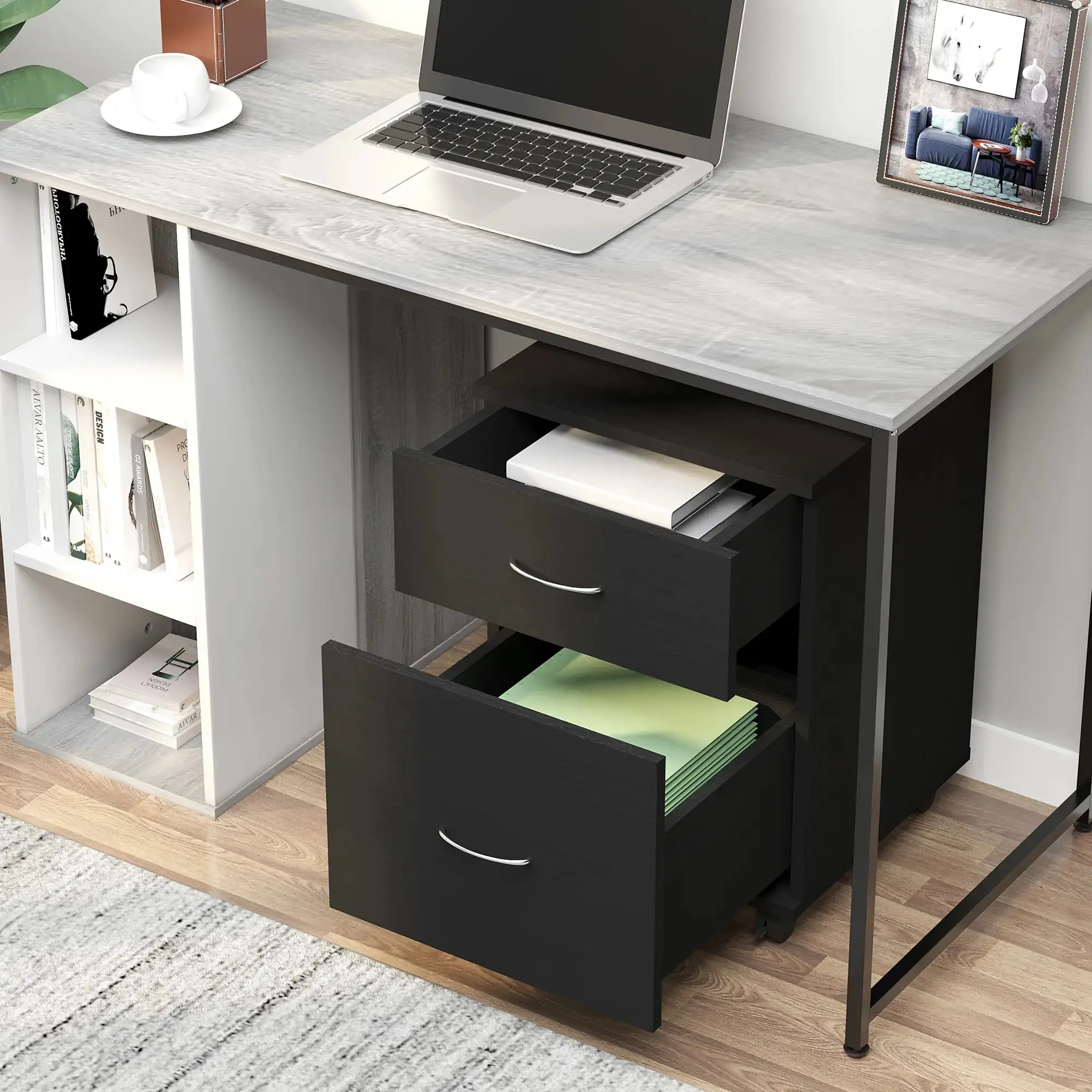 Comoda pe rotile Homcom 836-038BK (Black) - 9