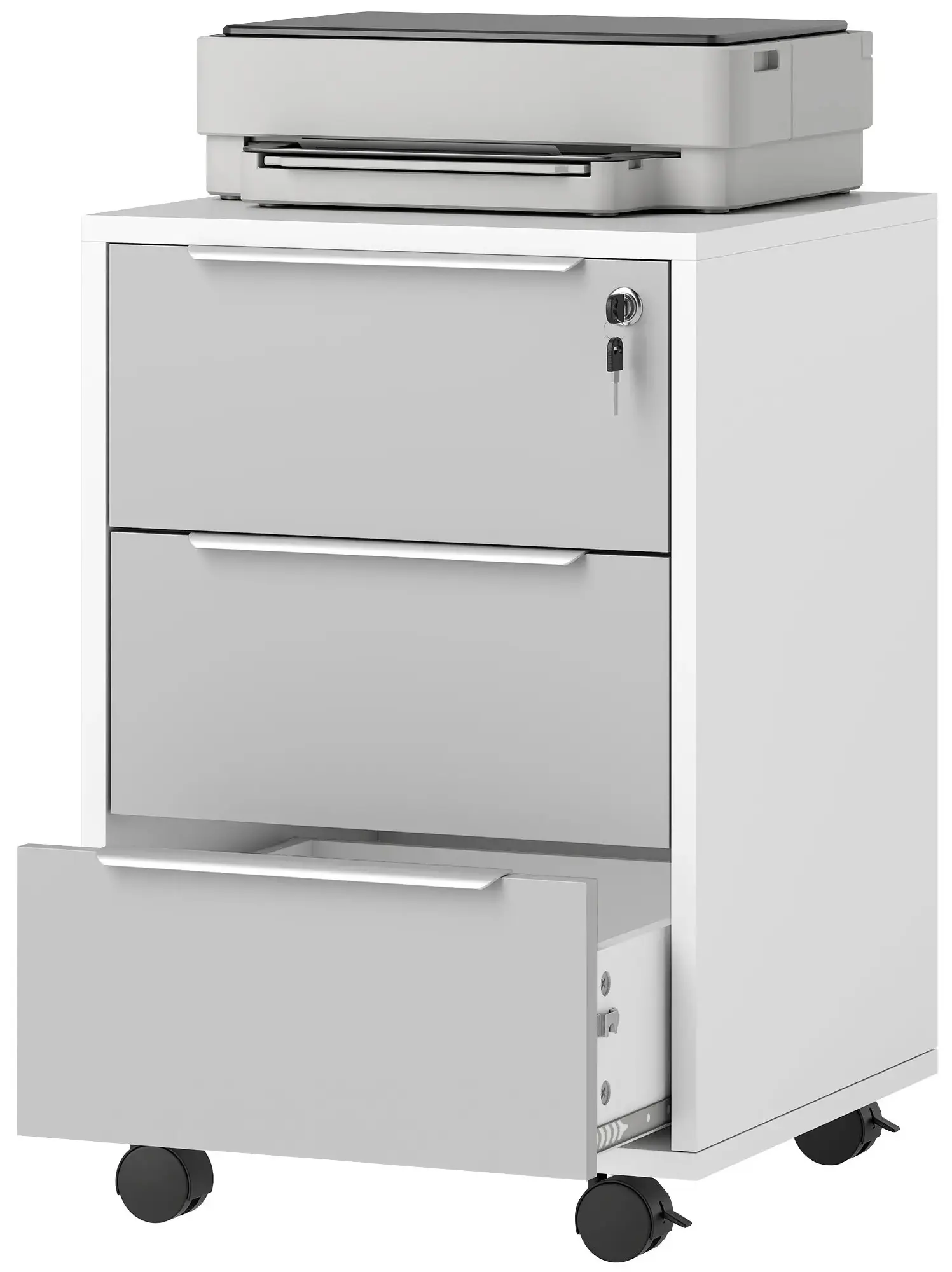 Комод выкатной Homcom 836-301 (White/Grey) - 3