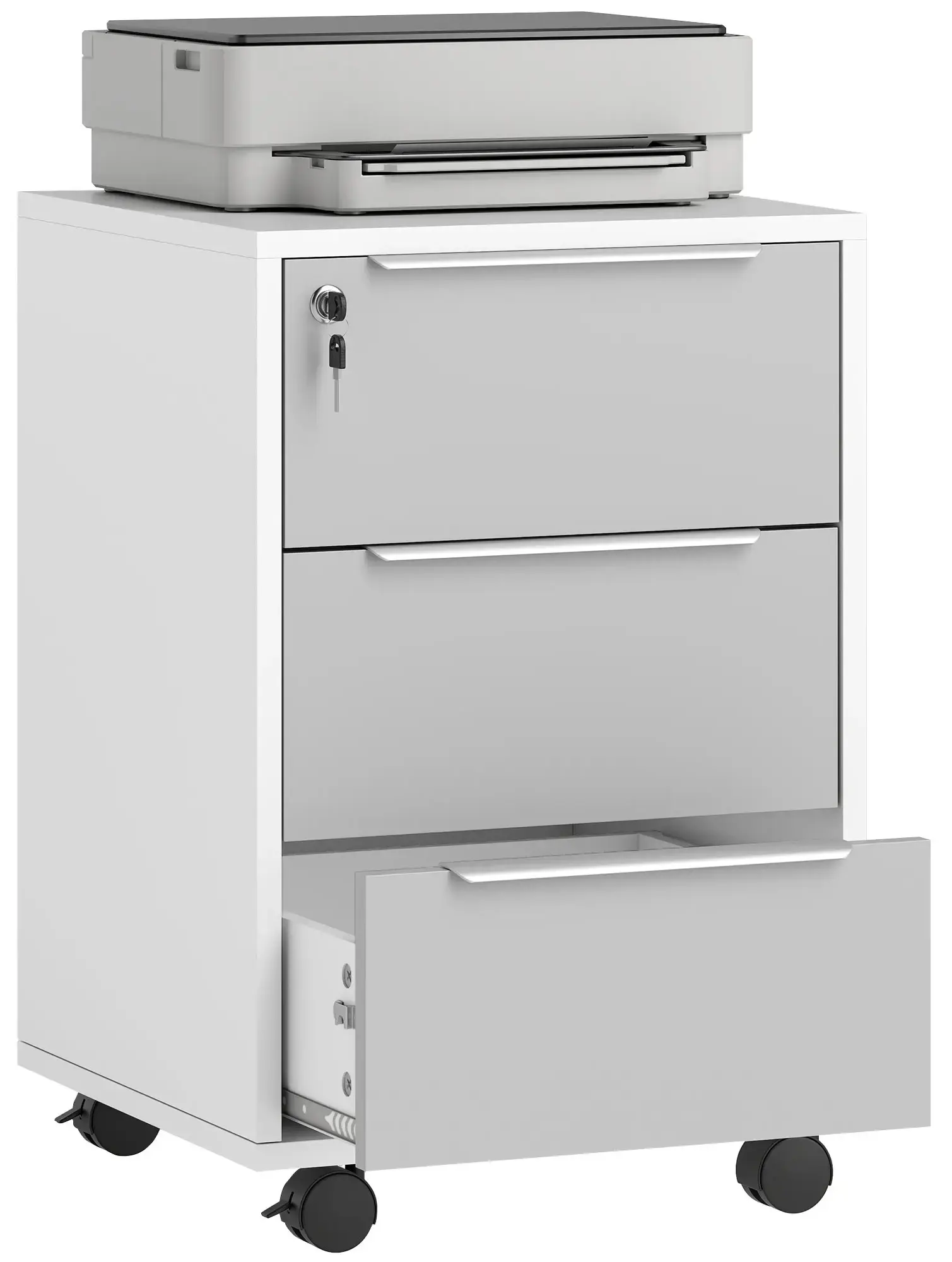 Комод выкатной Homcom 836-301 (White/Grey) - 4