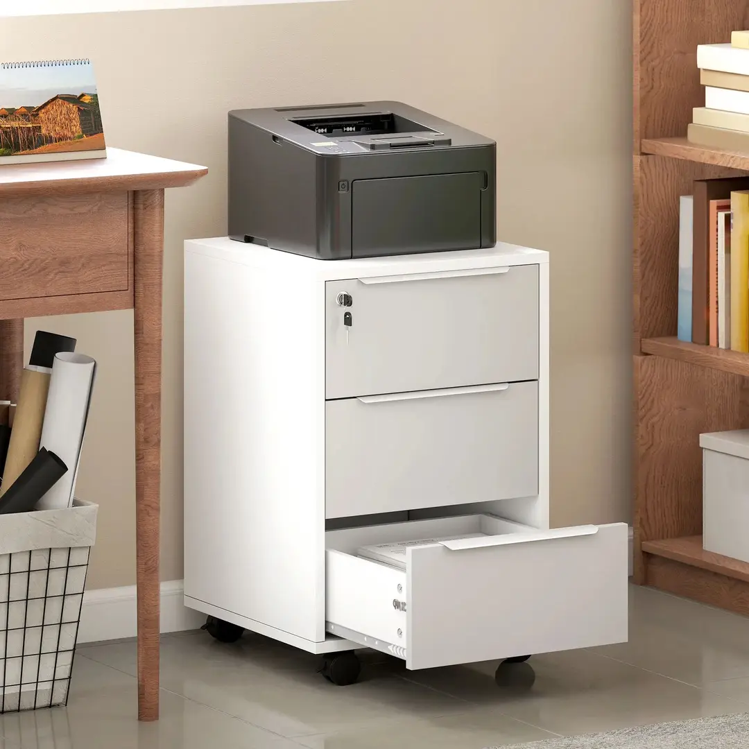 Комод выкатной Homcom 836-301 (White/Grey)