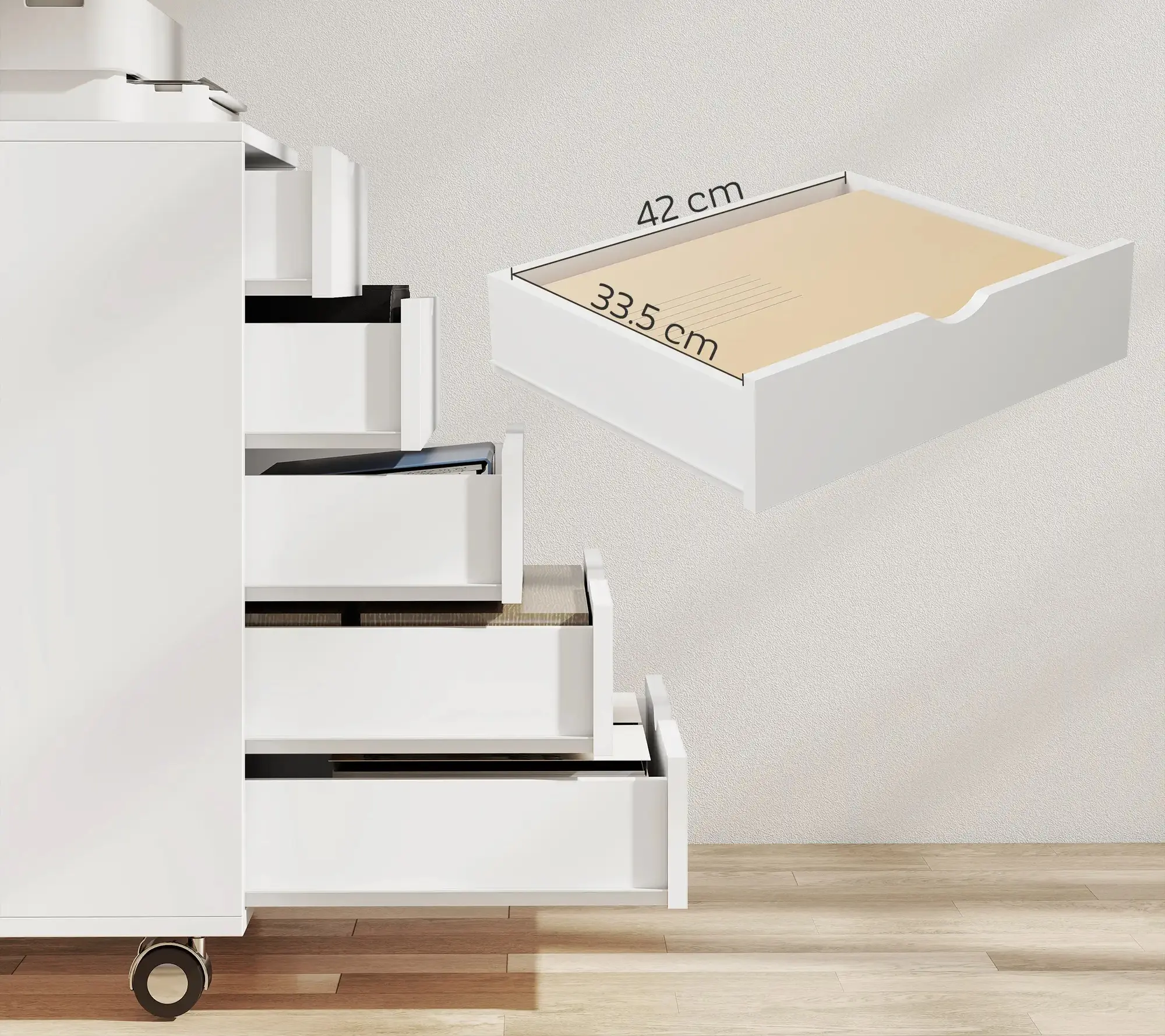 Комод выкатной Homcom 924-126V00WT (White) - 6