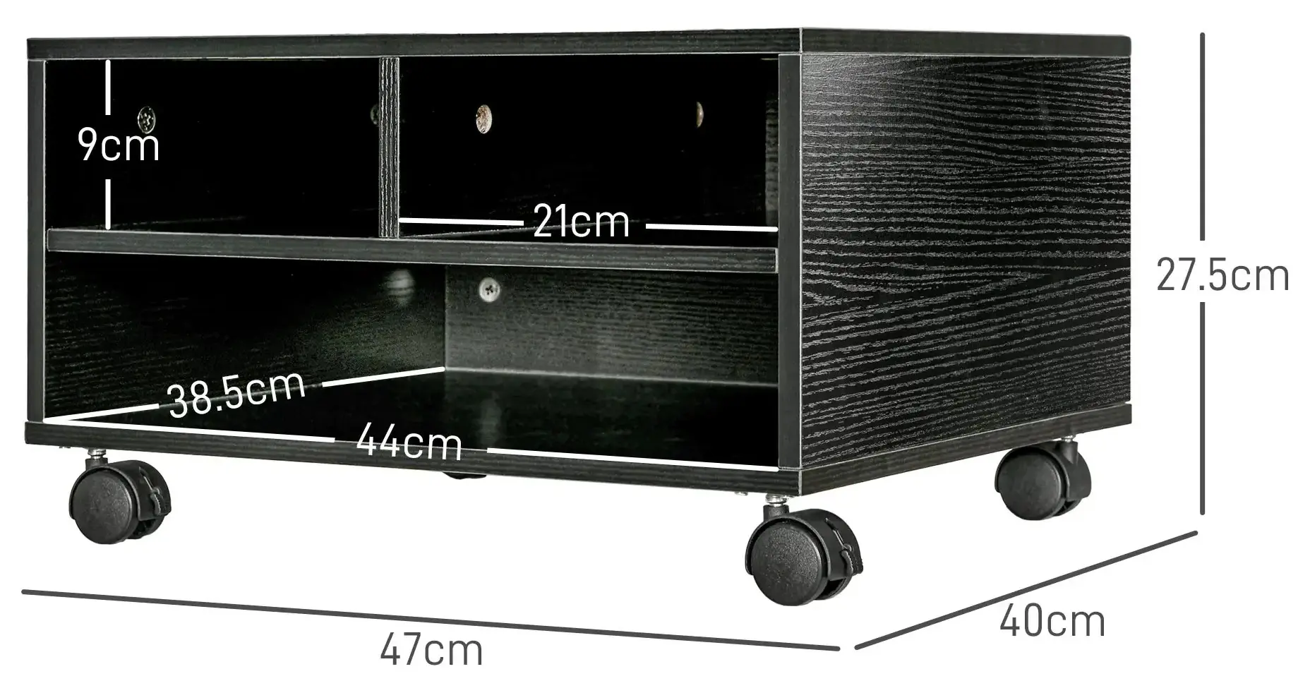 Офисная мобильная тумба Homcom 924-087V01BK (Black) - 4