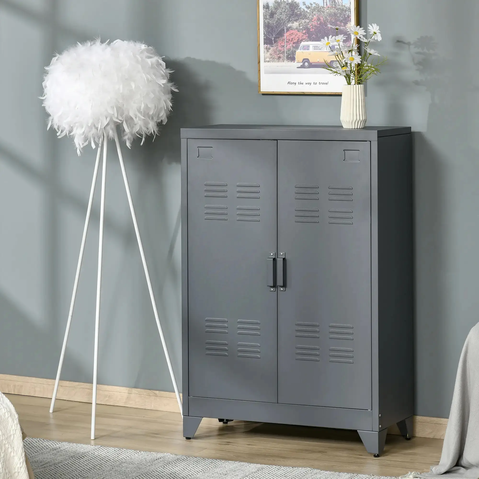Tumba de birou Homcom 838-148GY (Grey) - 11