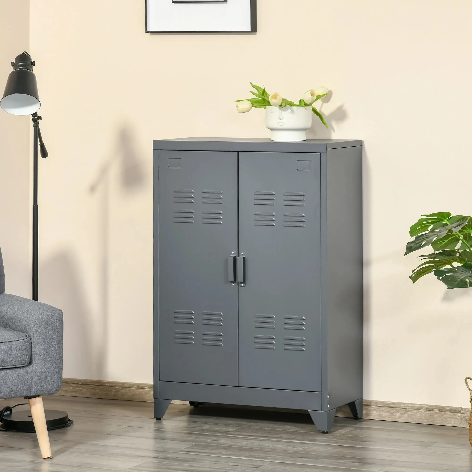 Tumba de birou Homcom 838-148GY (Grey)