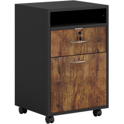 Tumba cu rotile Homcom 836-027V81RB (Black/Rustic Brown) Thumb