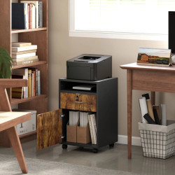 Tumba cu rotile Homcom 836-027V81RB (Black/Rustic Brown) Thumb