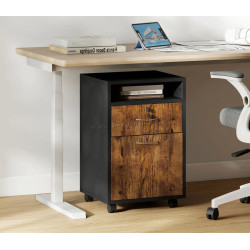 Tumba cu rotile Homcom 836-027V81RB (Black/Rustic Brown)