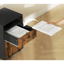 Tumba cu rotile Homcom 836-027V81RB (Black/Rustic Brown) Thumb