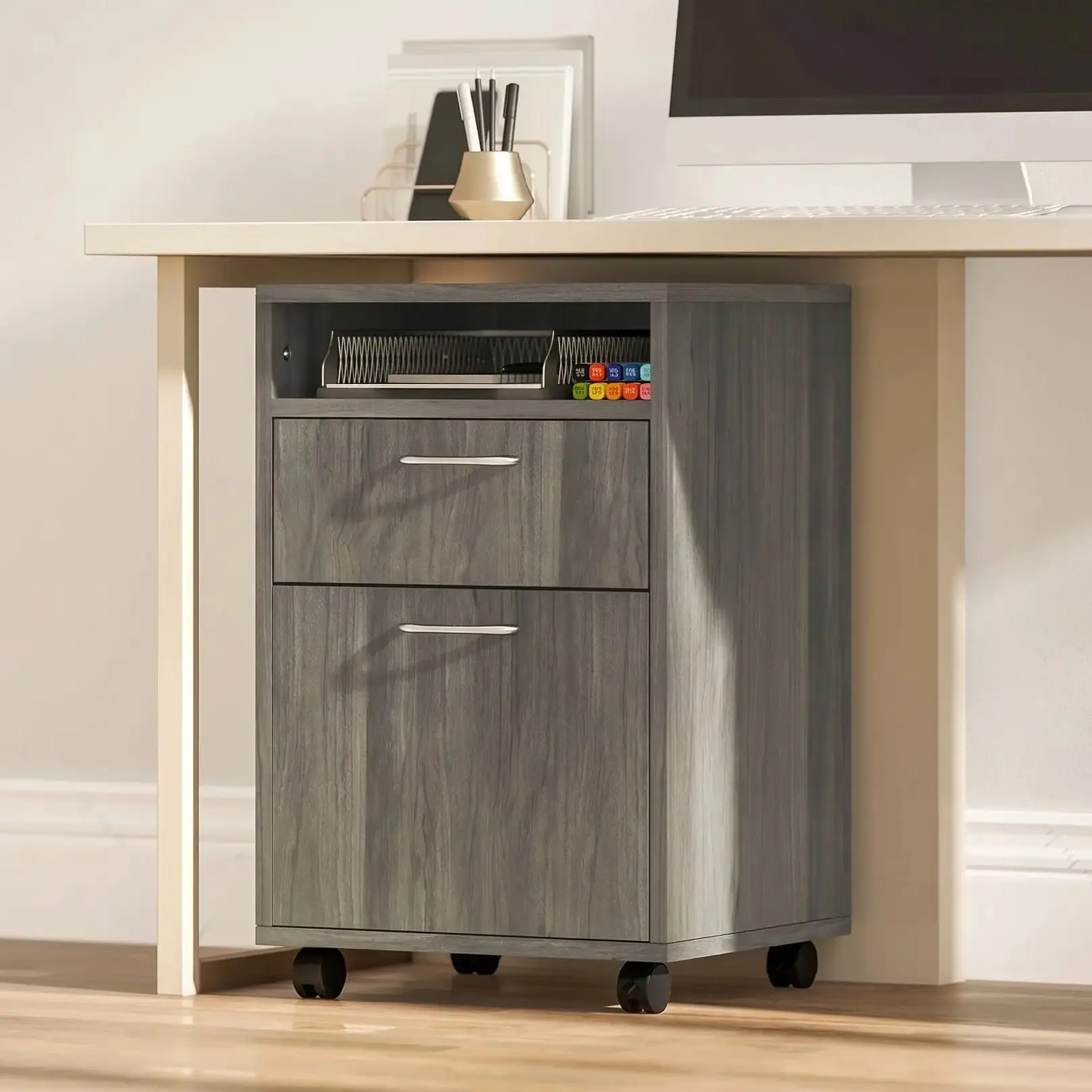 Тумба выкатная Homcom 836-027V82GY (Grey) - 5