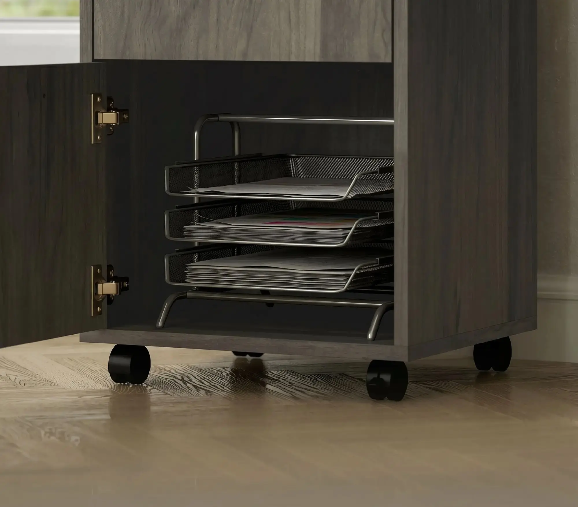 Тумба выкатная Homcom 836-027V82GY (Grey) - 6