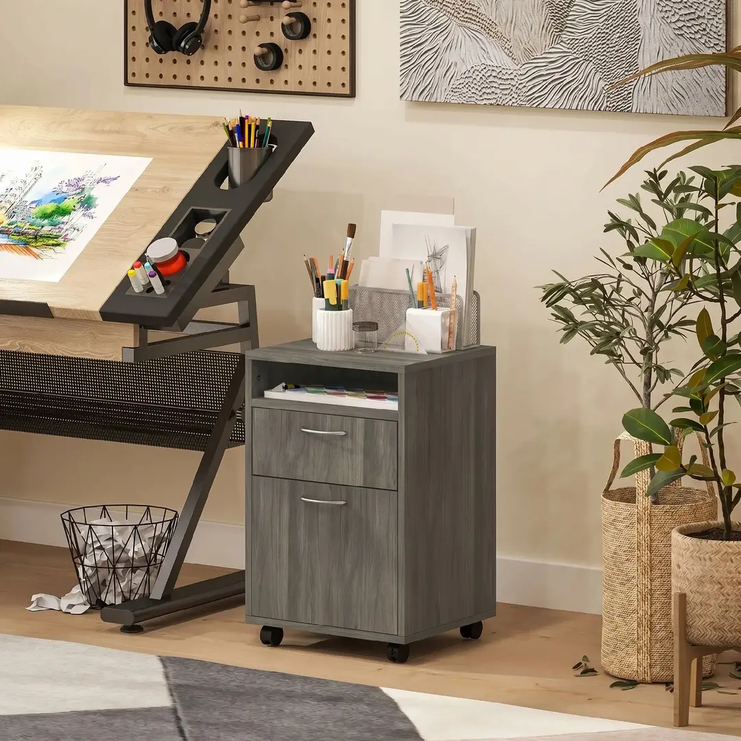 Тумба выкатная Homcom 836-027V82GY (Grey)