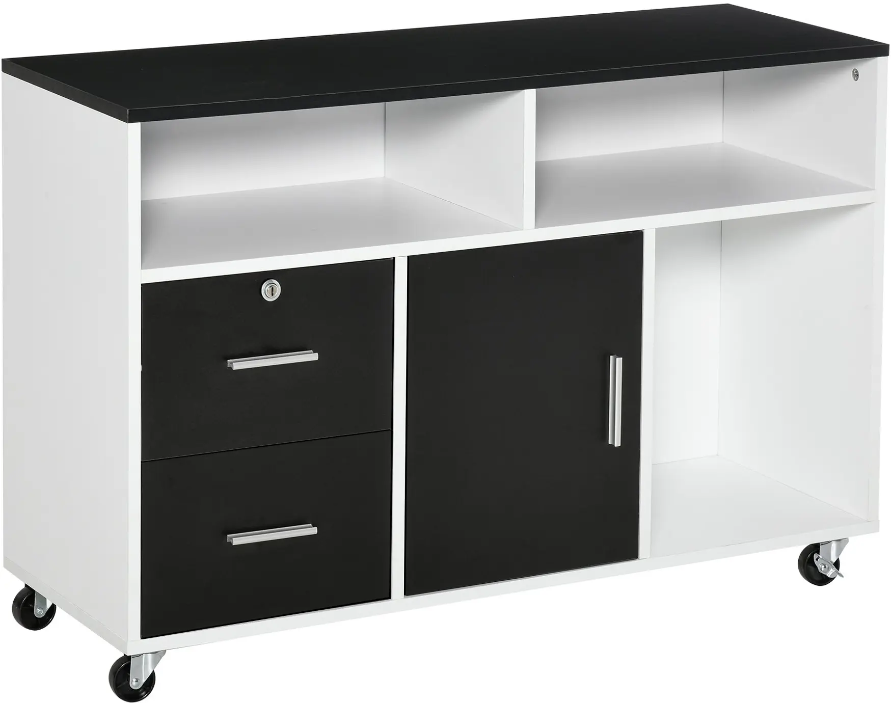 Тумба выкатная Homcom 836-269BK (Black/White) - 2