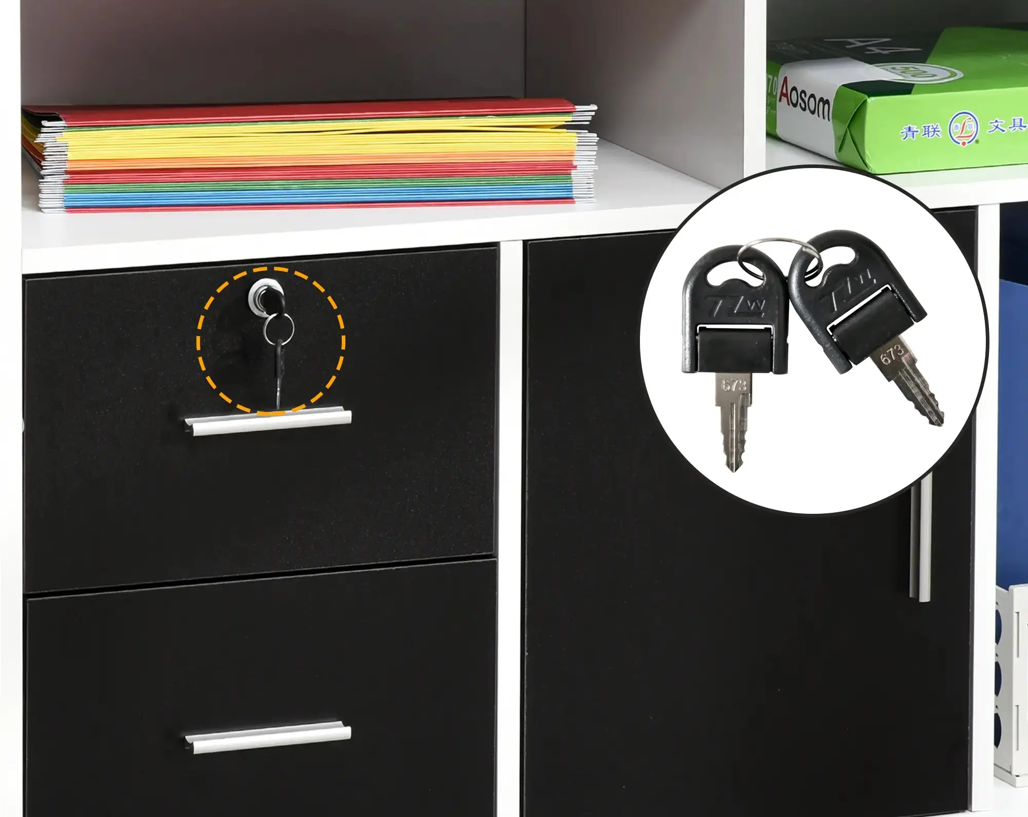 Тумба выкатная Homcom 836-269BK (Black/White) - 4