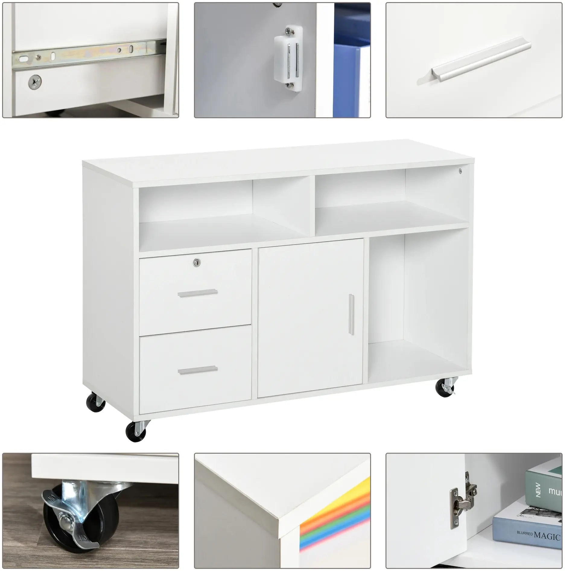 Тумба выкатная Homcom 836-269WT (White) - 3