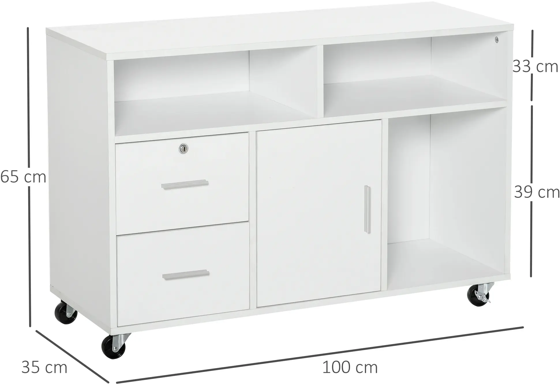 Тумба выкатная Homcom 836-269WT (White) - 8