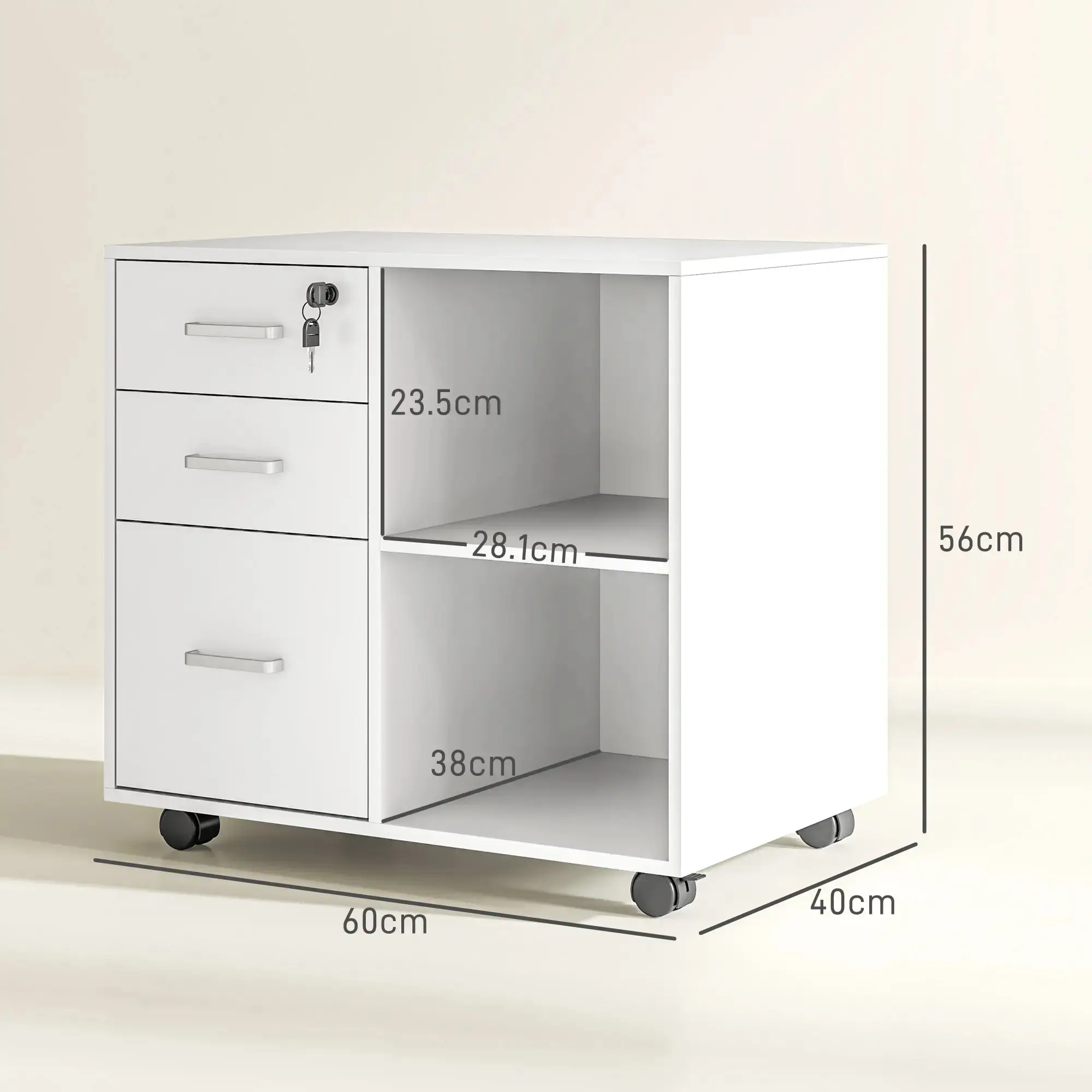 Тумба выкатная Homcom 838-493V00WT (White) - 5