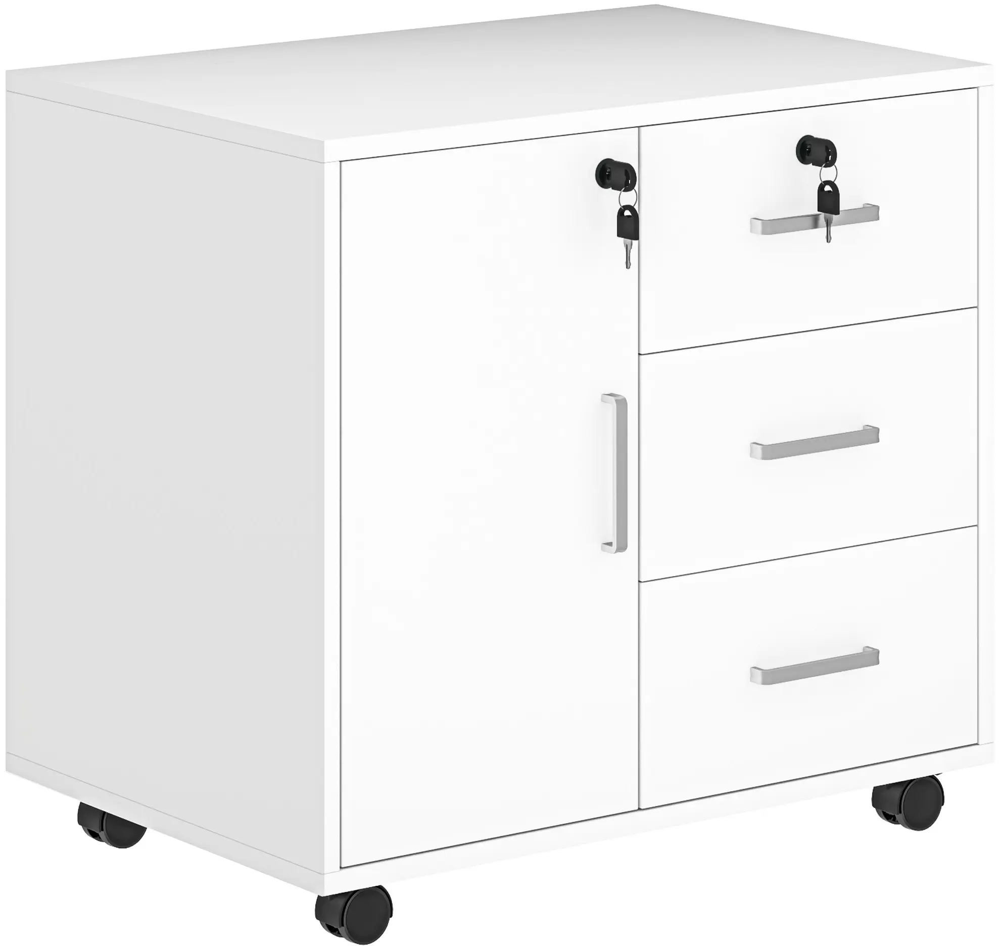 Tumba cu rotile Homcom 838-494V00WT (White) - 2