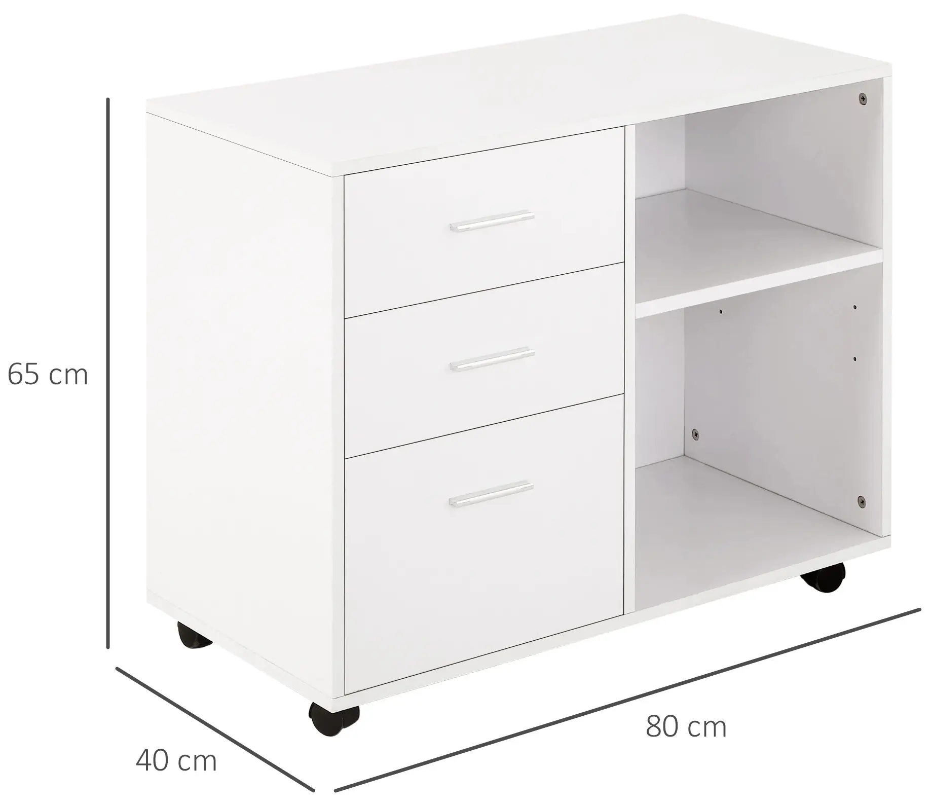 Tumba pe rotile Homcom 924-013WT (White) - 4