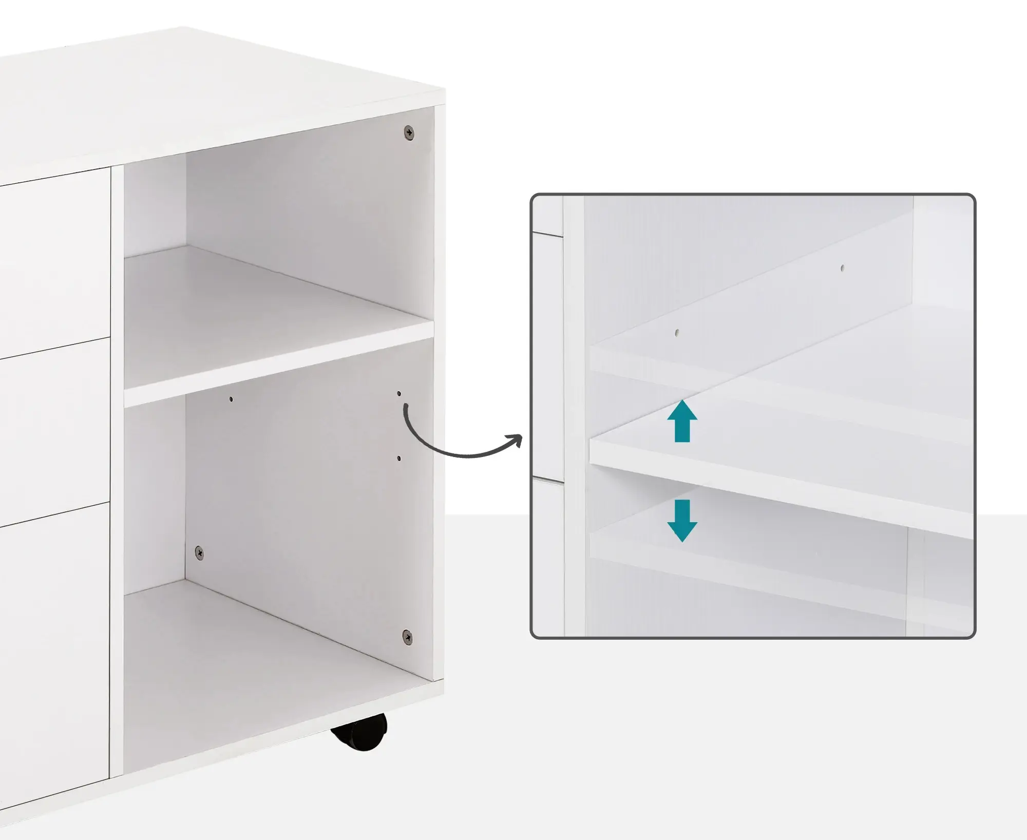 Tumba pe rotile Homcom 924-013WT (White) - 5