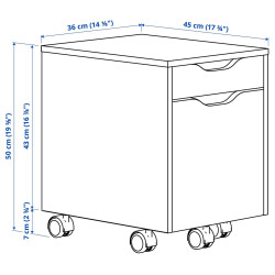 Комод выкатной Ikea Alex 36x50 (Состаренный дуб) Thumb