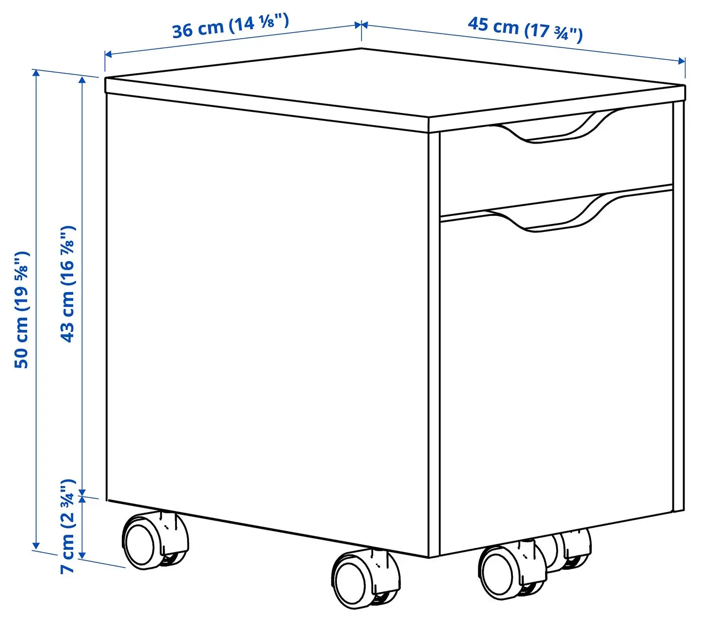 Комод выкатной Ikea Alex 36x50 (Состаренный дуб) - 7