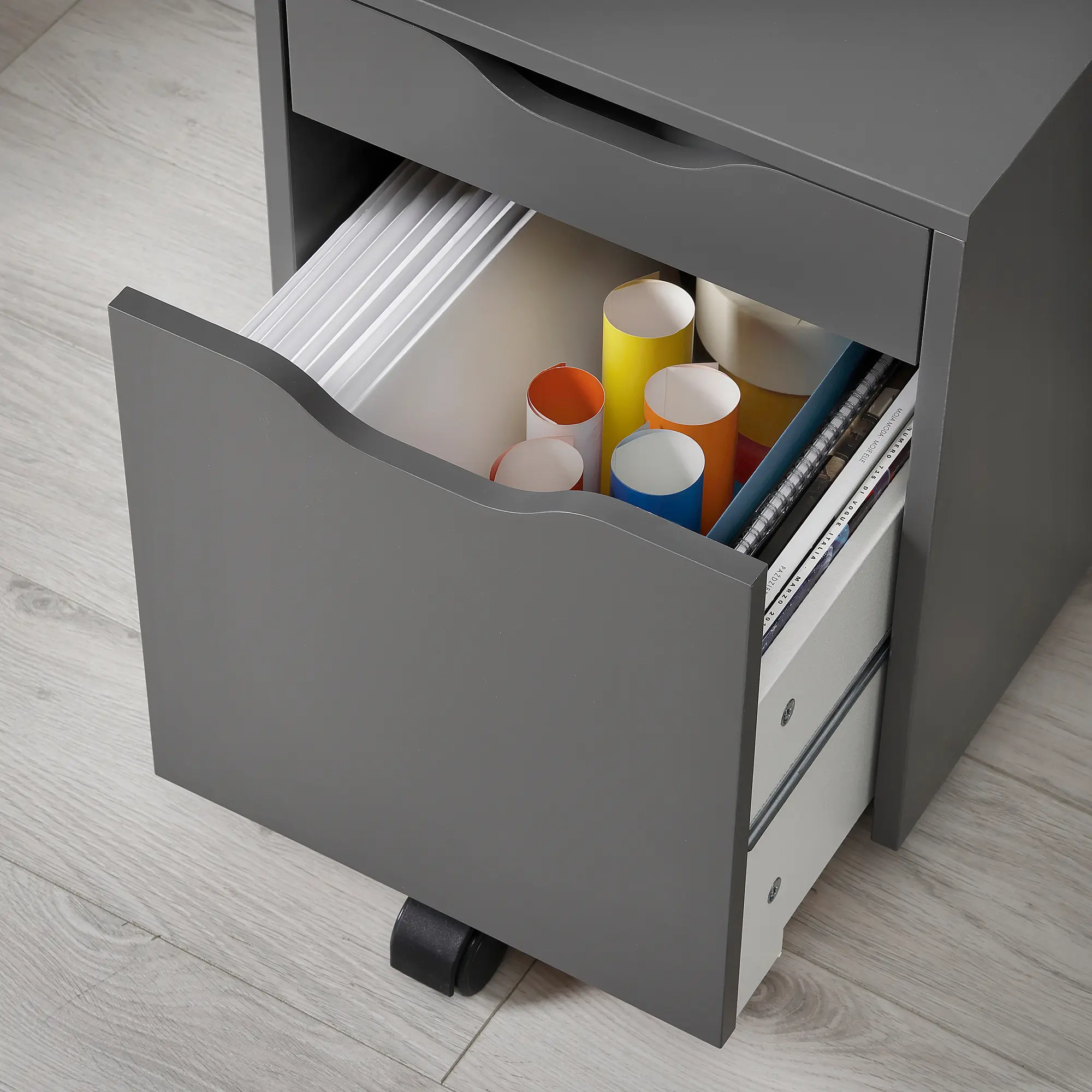 Комод выкатной Ikea Alex 36x50 (Темно-серый) - 5