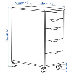 Комод выкатной Ikea Alex 36x76 (Дуб) Thumb