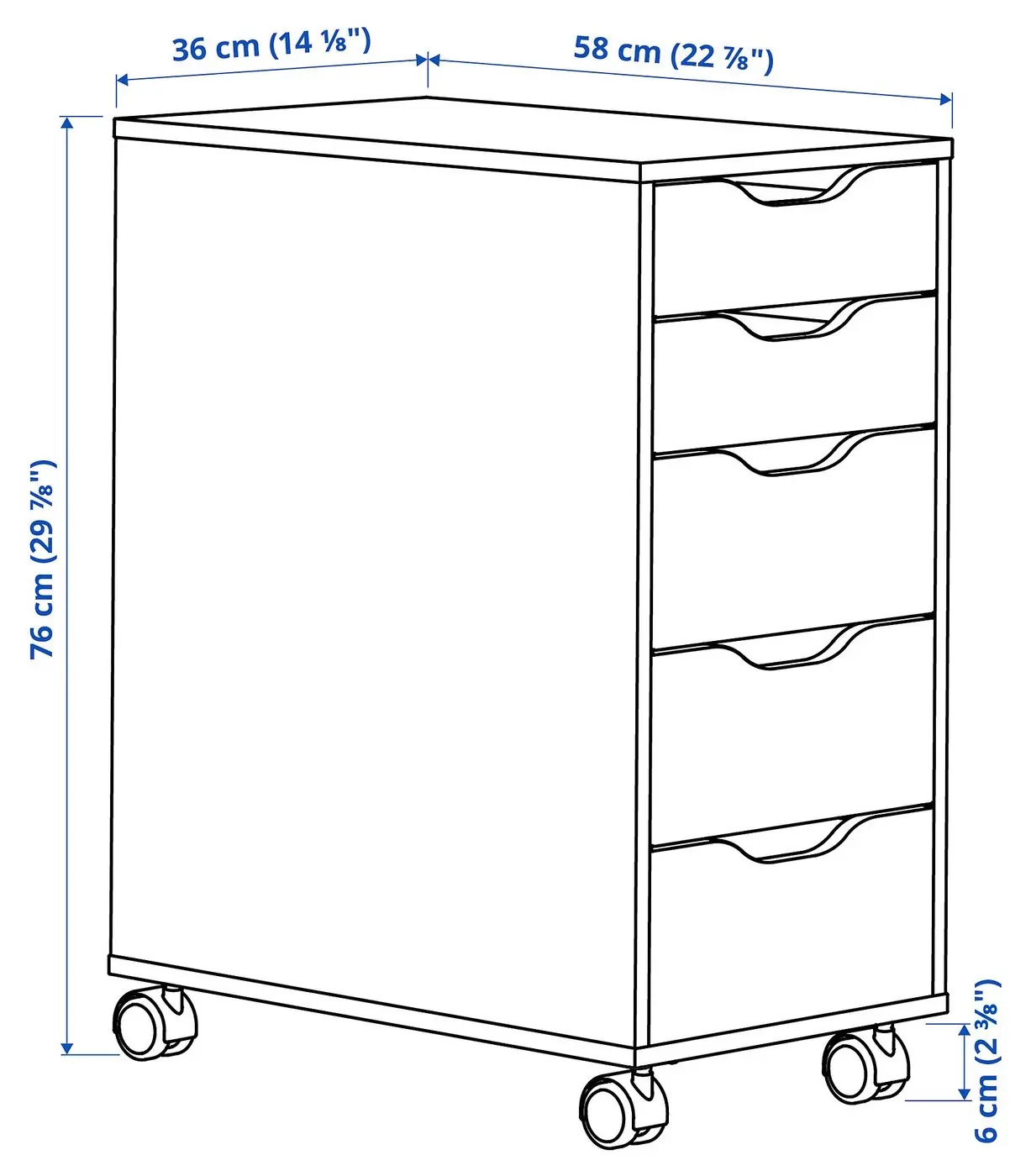 Комод выкатной Ikea Alex 36x76 (Дуб) - 4
