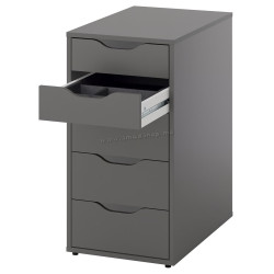 Комод выкатной Ikea Alex 36x76 (Темно-серый)