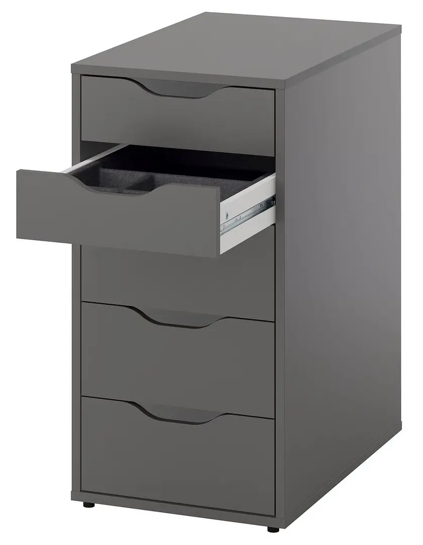 Комод выкатной Ikea Alex 36x76 (Темно-серый)