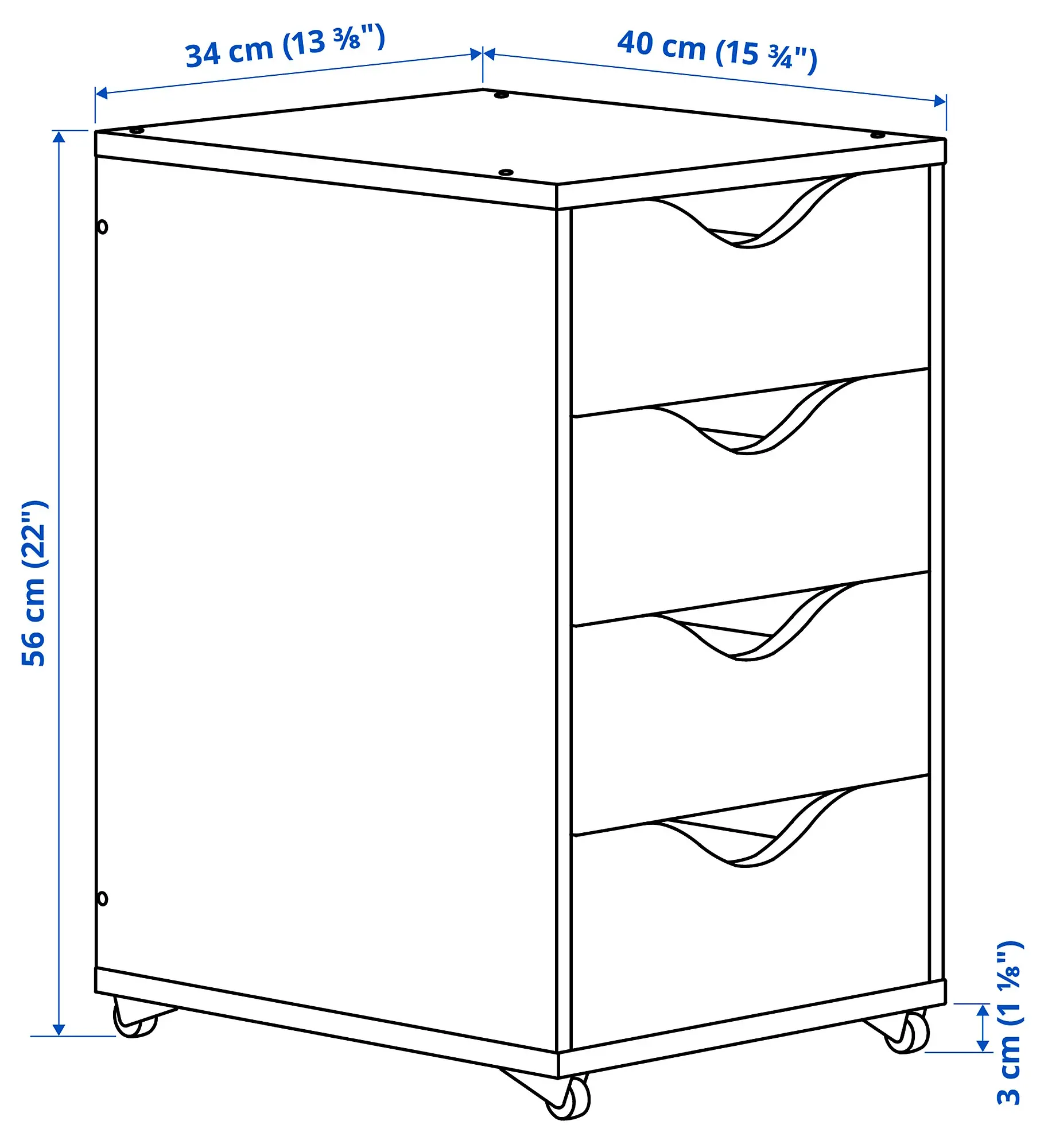 Комод выкатной Ikea Friidrott 35x56 (Белый) - 6