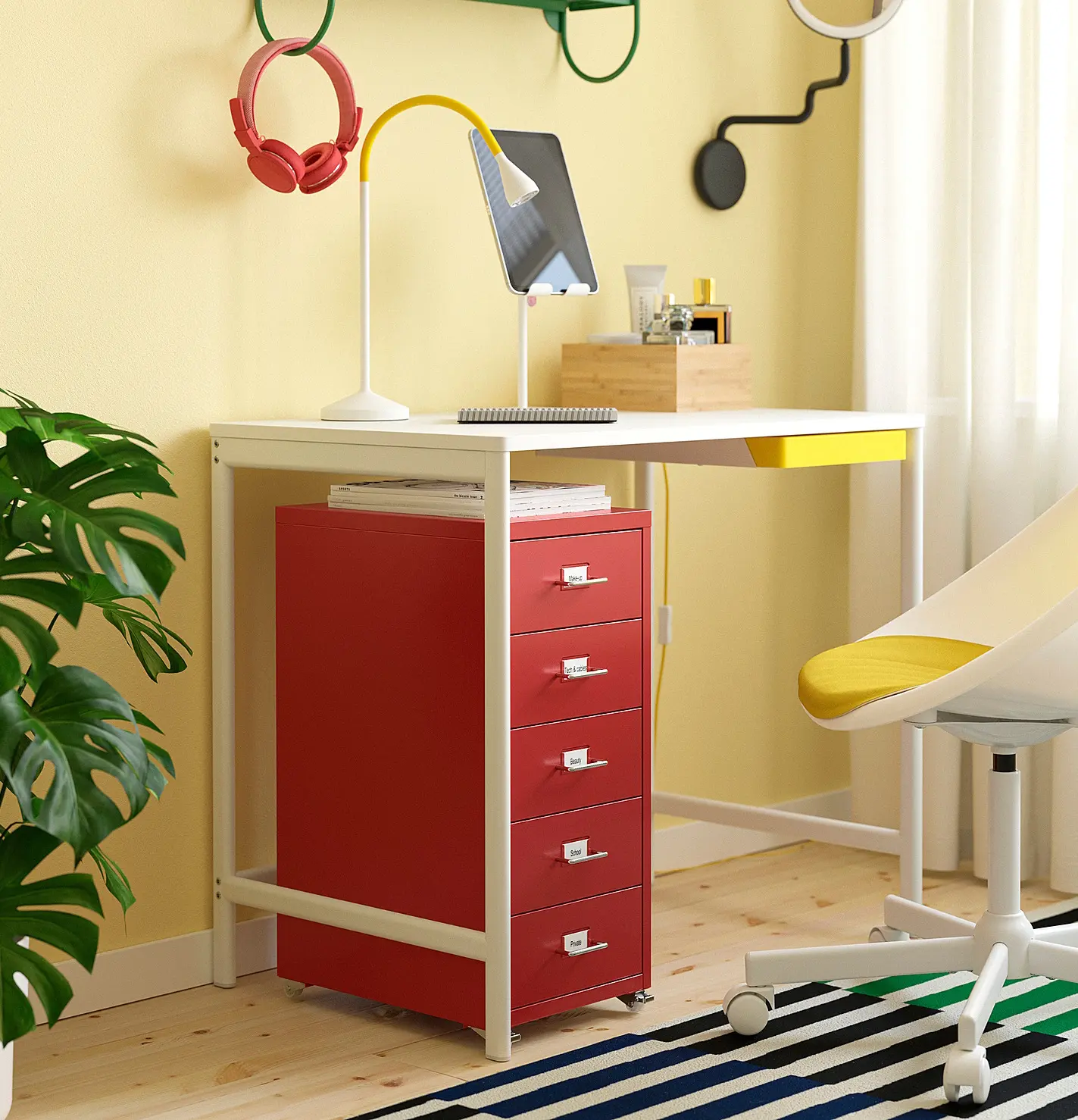 Комод выкатной Ikea Helmer 28x44x65 (Красный) - 5
