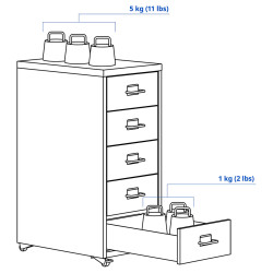 Комод выкатной Ikea Helmer 28x44x65 (Красный) Thumb