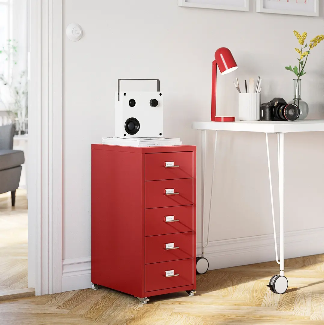 Комод выкатной Ikea Helmer 28x44x65 (Красный)