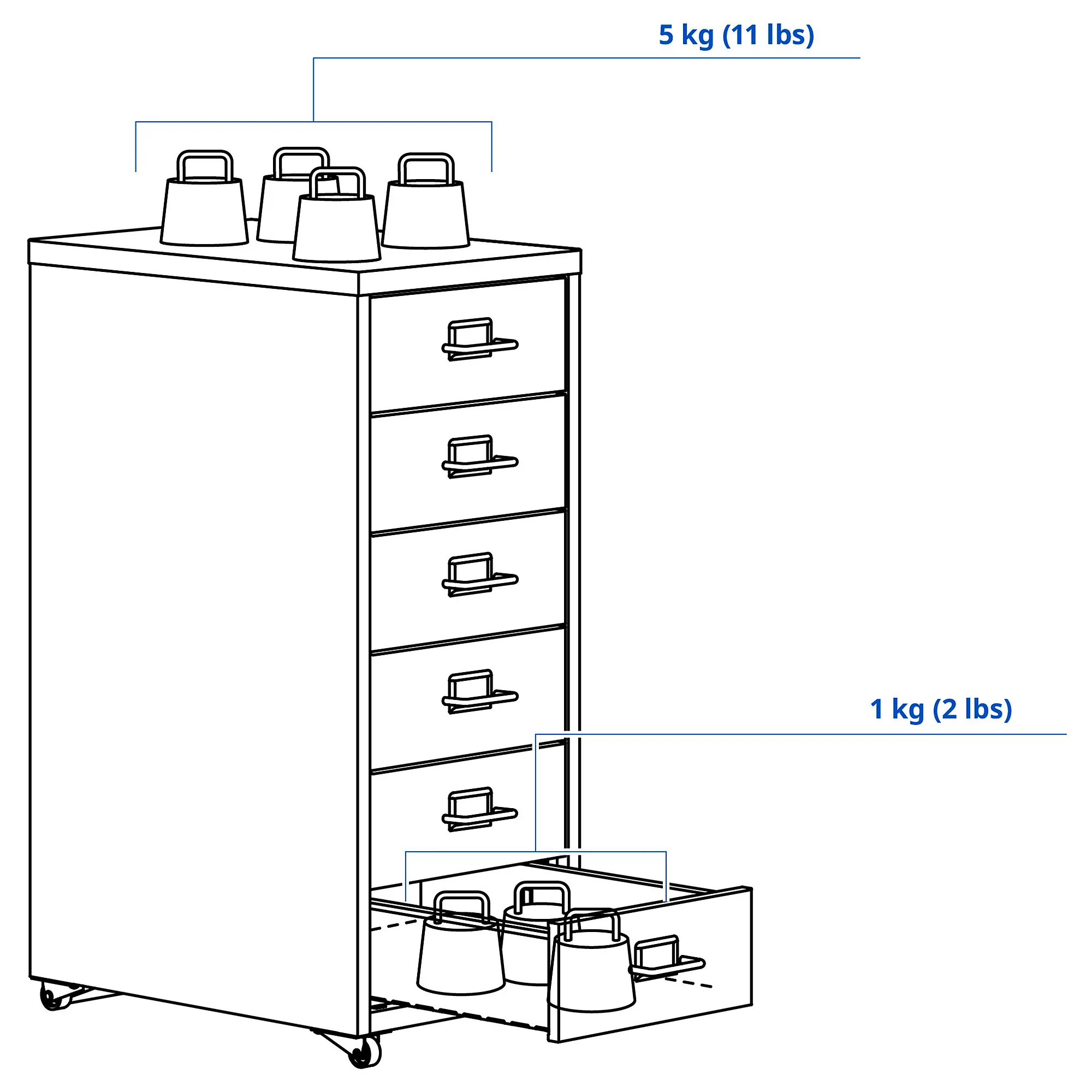 Комод выкатной Ikea Helmer 28x65 (Белый) - 4