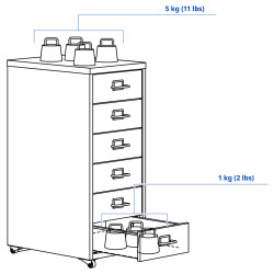 Комод выкатной Ikea Helmer 28x65 (Черный) Thumb