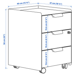 Комод выкатной Ikea Trotten (Синий) Thumb