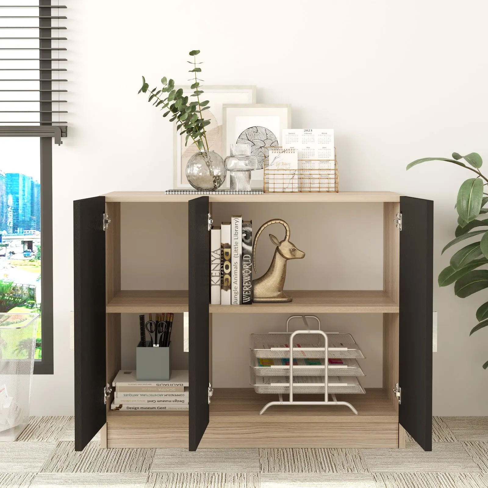 Офисная тумба Mirage Meble Vo5-Ob (Oak/Black) - 2