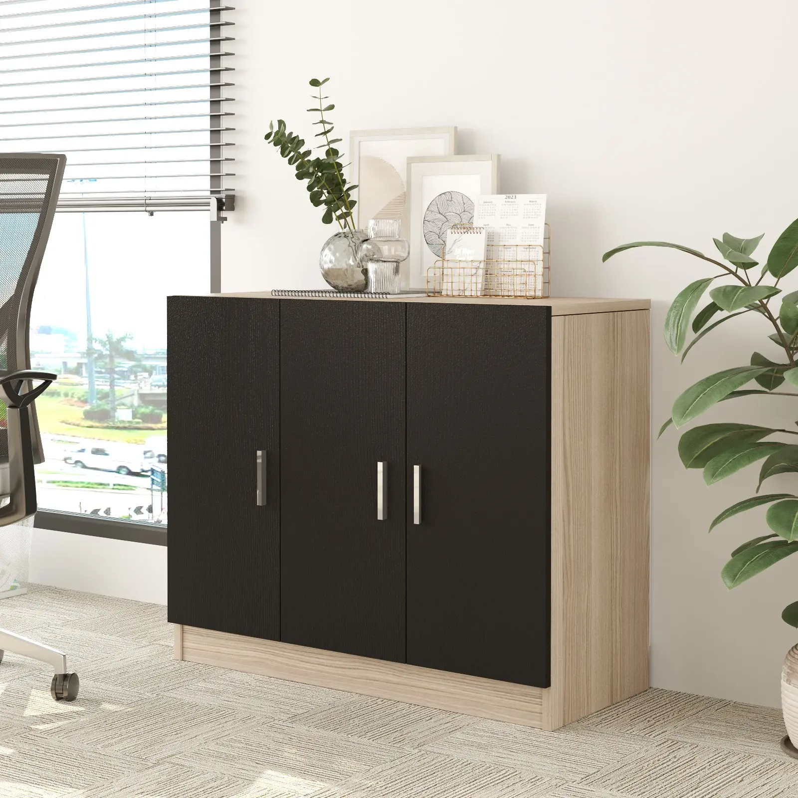 Офисная тумба Mirage Meble Vo5-Ob (Oak/Black) - 3