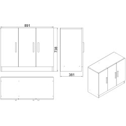 Офисная тумба Mirage Meble Vo5-Ob (Oak/Black) Thumb